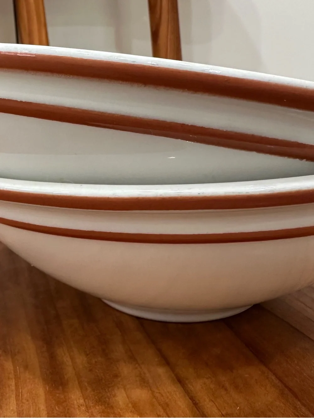 Set of 2 IKEA 15199 Bowls White x Orange Retro Vintage